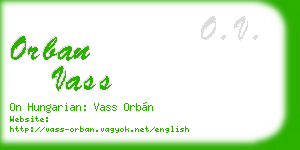 orban vass business card