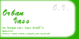 orban vass business card